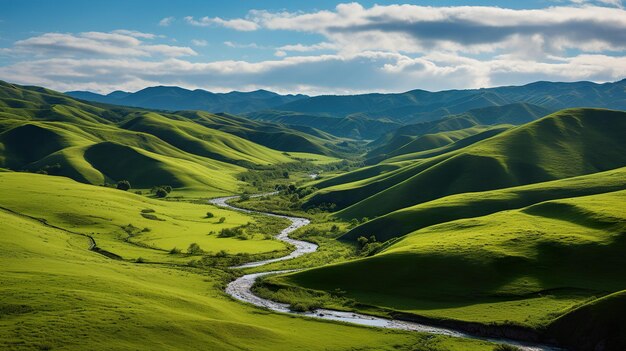 Fiume nelle montagne Generativo Ai