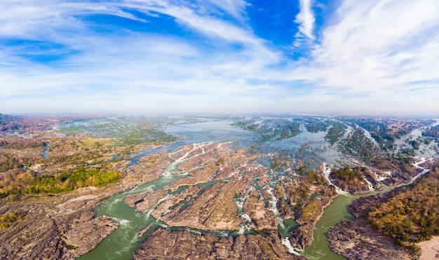 Fiume panoramico panoramico 4000 isole Mekong in Laos