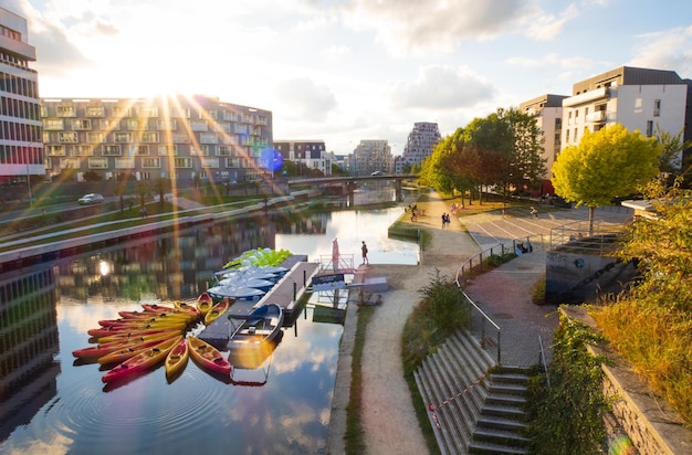 Fiume Vilaine nella città di Rennes Fotografia scattata in Francia