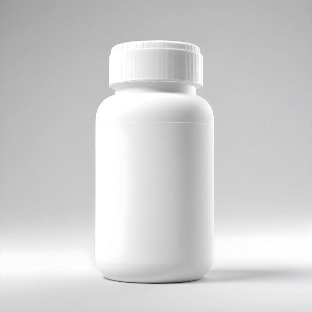 Flacone bianco di pillole senza etichetta