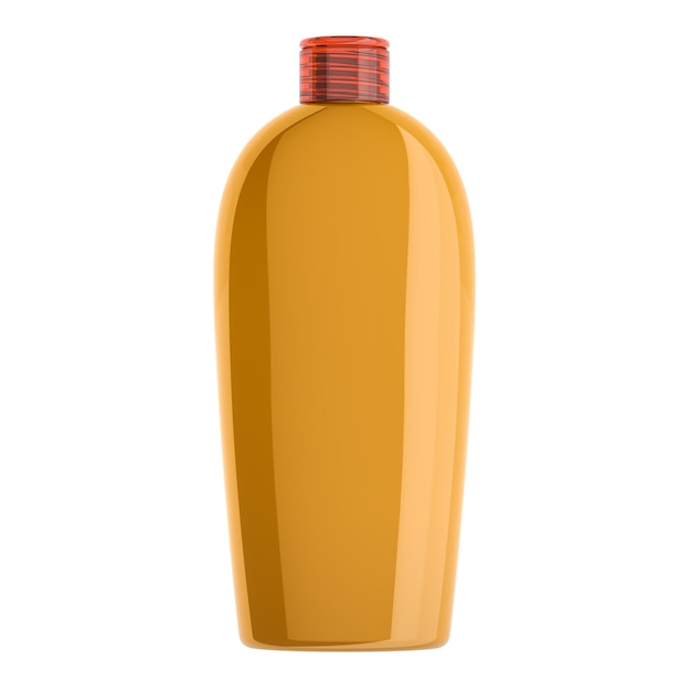 Flacone cosmetico in plastica arancione mockup Shampoo balsamo balsamo o bottiglia d'olio rendering 3D