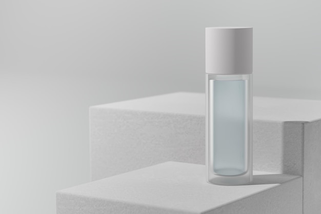 Flacone mock up di essence toner alla luce naturale Cosmetici per la cura della pelle del viso