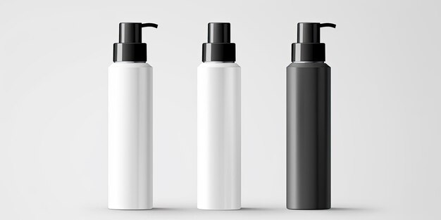 Flacone spray per tubo mockup per imballaggio cosmetico vuoto con pompa a pressione