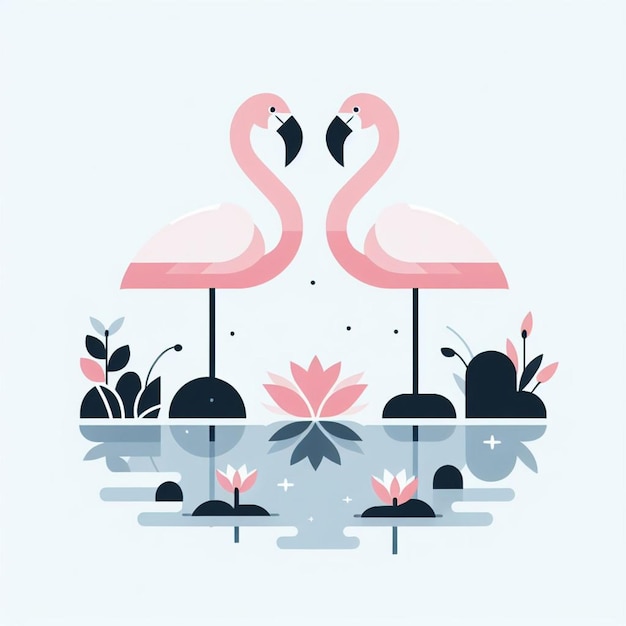 flaminghi rosa vettoriali