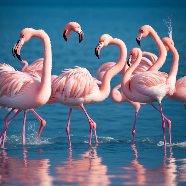 Flamingo Ballet by Water