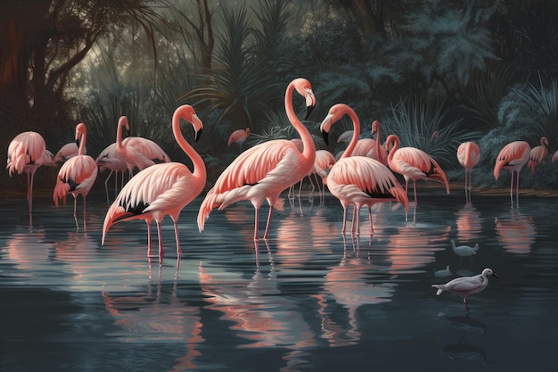 Flamingo lago Genera Ai