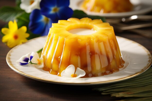 Flan di ananas e cocco paradisiaco