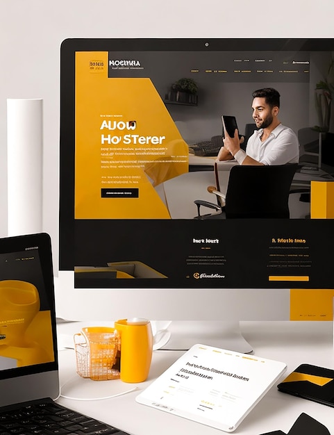 Flat design responsive design del sito web generato da AI