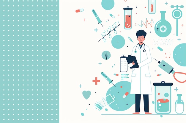 Flat National Doctors Day sfondo disegno di cartone animato illustrazione