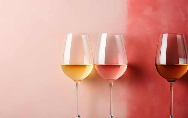 Flatlay di rosa rossa e vino bianco in bicchieri