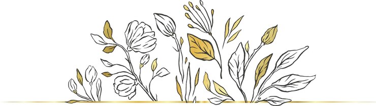 Floral divider frame wedding gold live nature beauty flowers