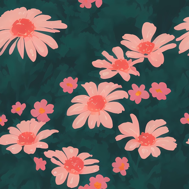 Floral Seamless Pattern di ripetizione Fiori di design per la stampa di tessuti di design tessile Generative AI