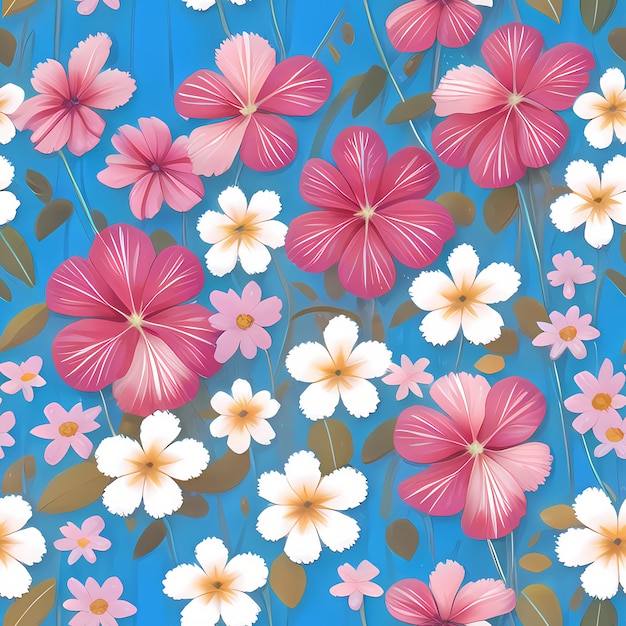 Floral Seamless Pattern di ripetizione Fiori di design per la stampa di tessuti di design tessile Generative AI