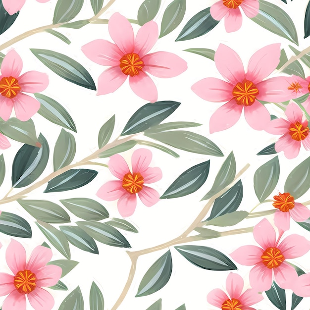 Floral Seamless Pattern di ripetizione Fiori di design per la stampa di tessuti di design tessile Generative AI