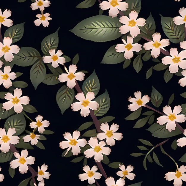 Floral Seamless Pattern di ripetizione Fiori di design per la stampa di tessuti di design tessile Generative AI