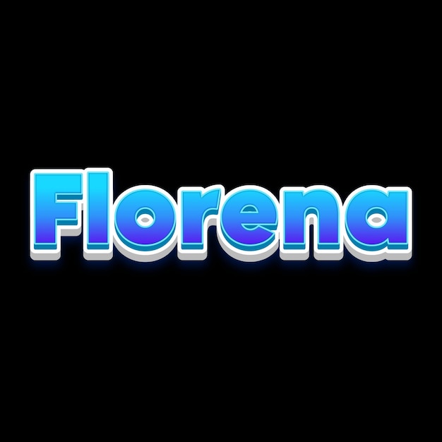 Florena tipografia 3d design testo carino parola cool foto di sfondo jpg