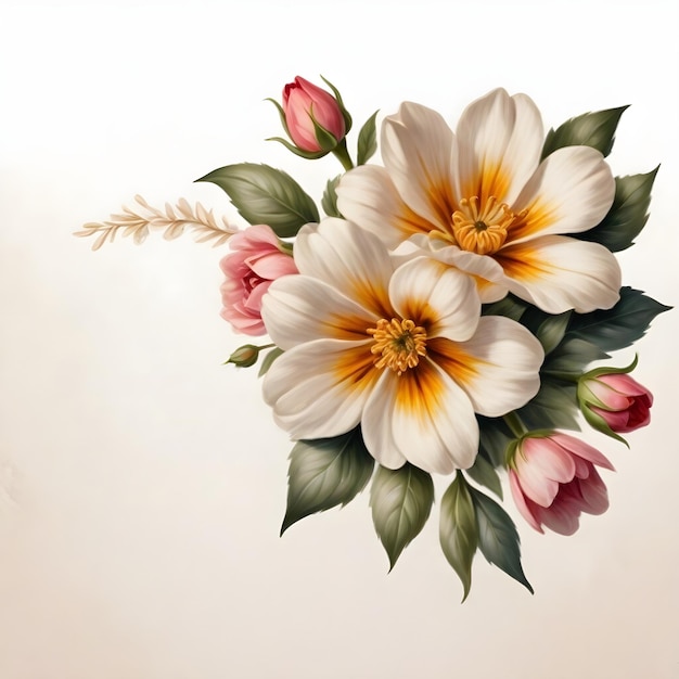 Flori romantici di nozze Illustrazione Pittura digitale Sfondi floreali Bellissimi disegni di fiori