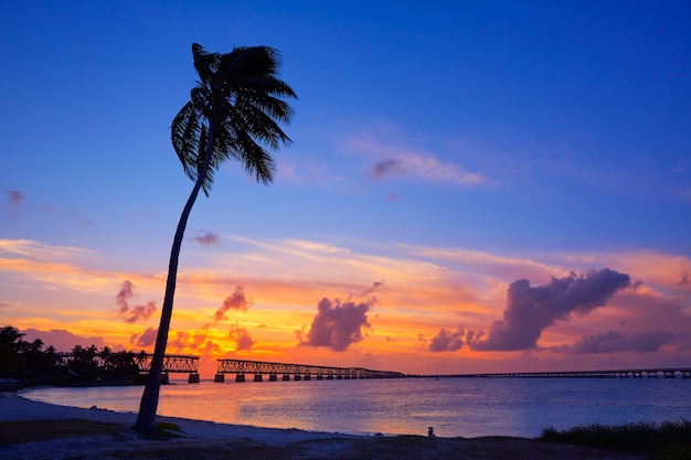 Florida Keys vecchio ponte tramonto a Bahia Honda