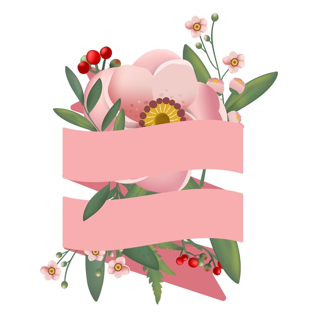 Flower banner png illustrazione sfondo trasparente