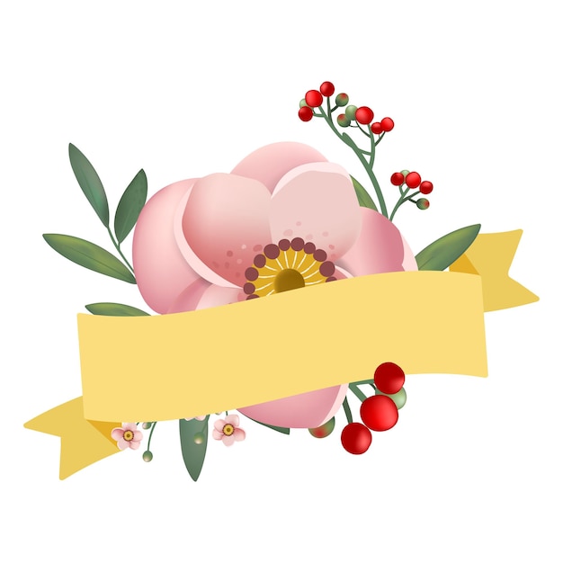 Flower banner png illustrazione sfondo trasparente