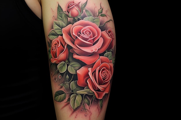 Flowers TATTOO DESIGN Flower TATTOON sul braccio fatto con l'AI