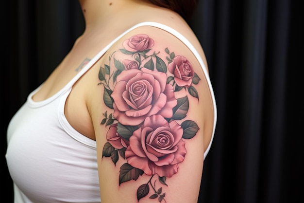 Flowers TATTOO DESIGN Flower TATTOON sul braccio fatto con l'AI