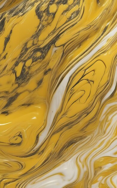 Flowing Marble Texture Splash in formato mobile Sfondio nero giallo ar 169 orient