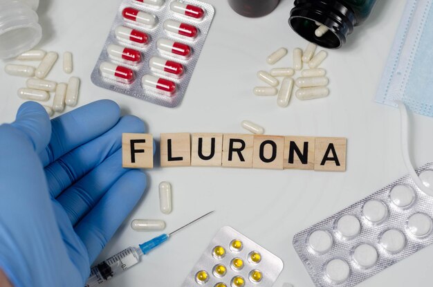 Flurona - COVID e influenza allo stesso tempo. Una nuova malattia nel mondo. Concetto medico