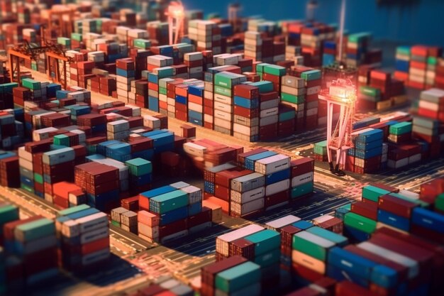 Flusso di importexport Contesto della logistica aziendale e del trasporto di navi da carico