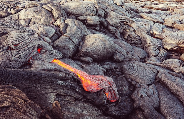 Flusso di lava a Big Island, Hawaii