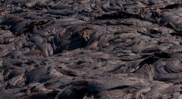 Flusso di lava vulcanica con fango