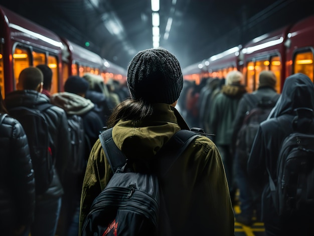 Flusso di persone nella metropolitana IA generativa