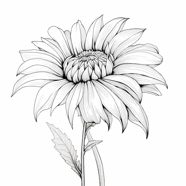 Fluttuanti petali affascinanti disegni di girasole in bianco e nero