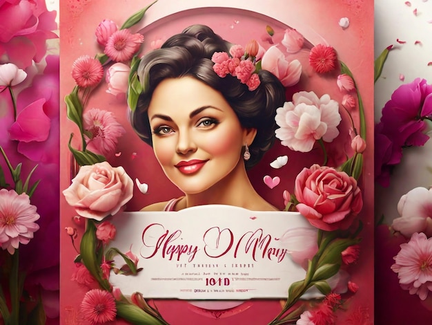Flyer e banner di Happy Mothers day poster dell'evento della giornata delle madri flyer e banners illustrazione vettoriale
