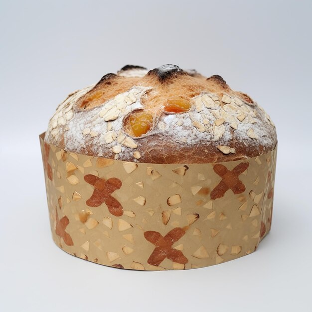 Focaccia Veneta Panettone torta di Natale italiana isolata su sfondo bianco generata dall'IA