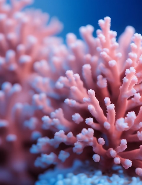 Focalizzazione del corallo su uno sfondo sfocato accogliente