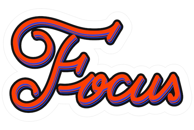 Focus rosa disegno tipografico trasparente png