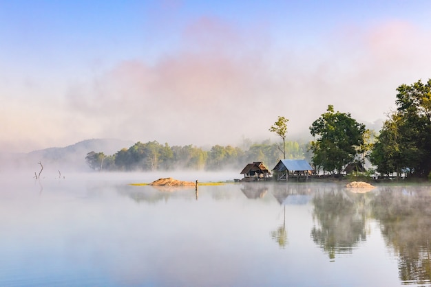 Foggy morning at the lake