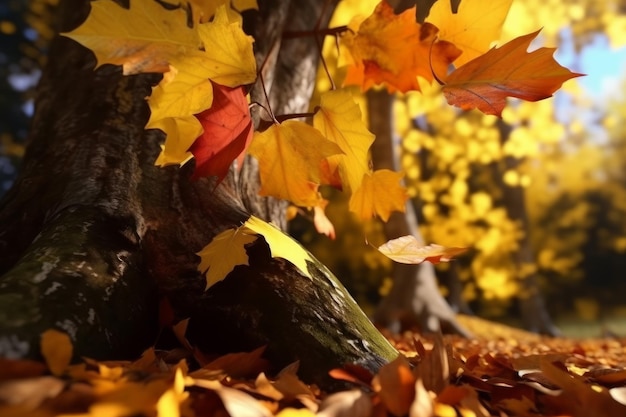 Foglia d'acero autunnale Genera Ai