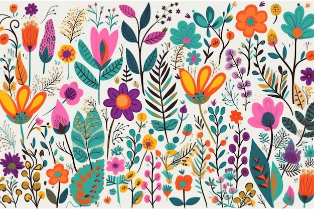 Foglia primavera estate illustrazione decorazione acquerello motivo floreale fiore d'arte AI generativa