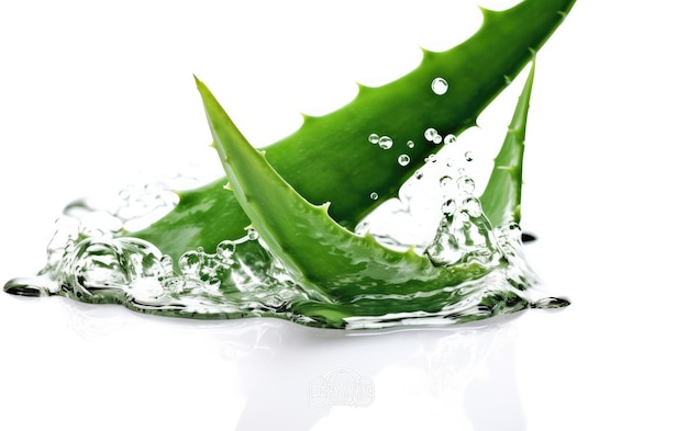 Foglia verde con gocce d'acqua Natura bellezza rinfrescante in dettaglio