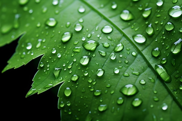 Foglia verde in una fotografia da vicino