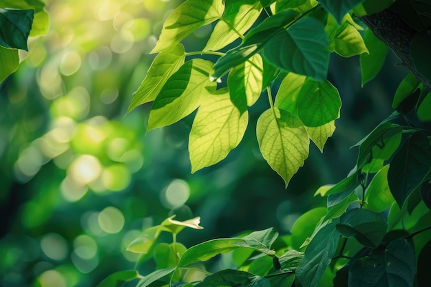 Foglia verde sullo sfondo naturale della primavera del giardino