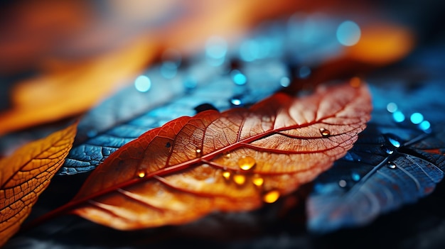 foglie blu dell'acero d'autunno