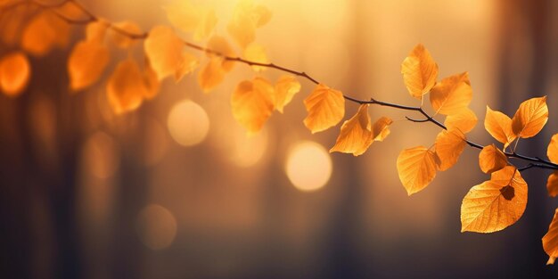 Foglie d'acero d'autunno su uno sfondo sfocato Bellissimo sfondo autunnale