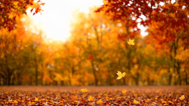 Foglie d'arancio in autunno nel cielo offuscato autunno natura sfondo con bokeh Foglie d'arancio in autunno nel cielo offuscato autunno natura sfondo con bokeh