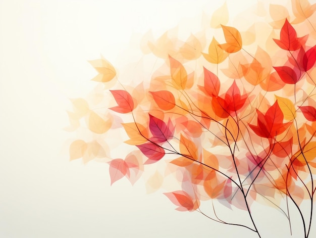 Foglie d'autunno con sfondo bianco e spazio di testo vuoto