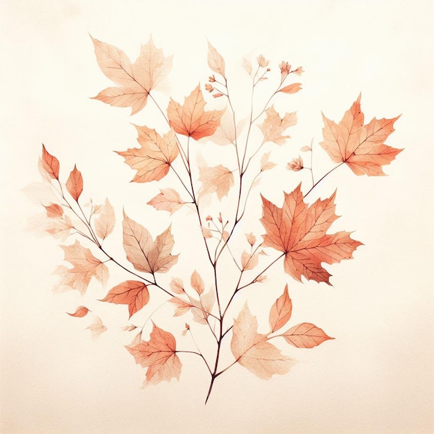 Foglie d'autunno di quercia e acero sfondo illustratore