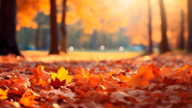 foglie d'autunno nel parco