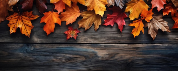 Foglie d'autunno sfondo stagionale Banner Generative ai